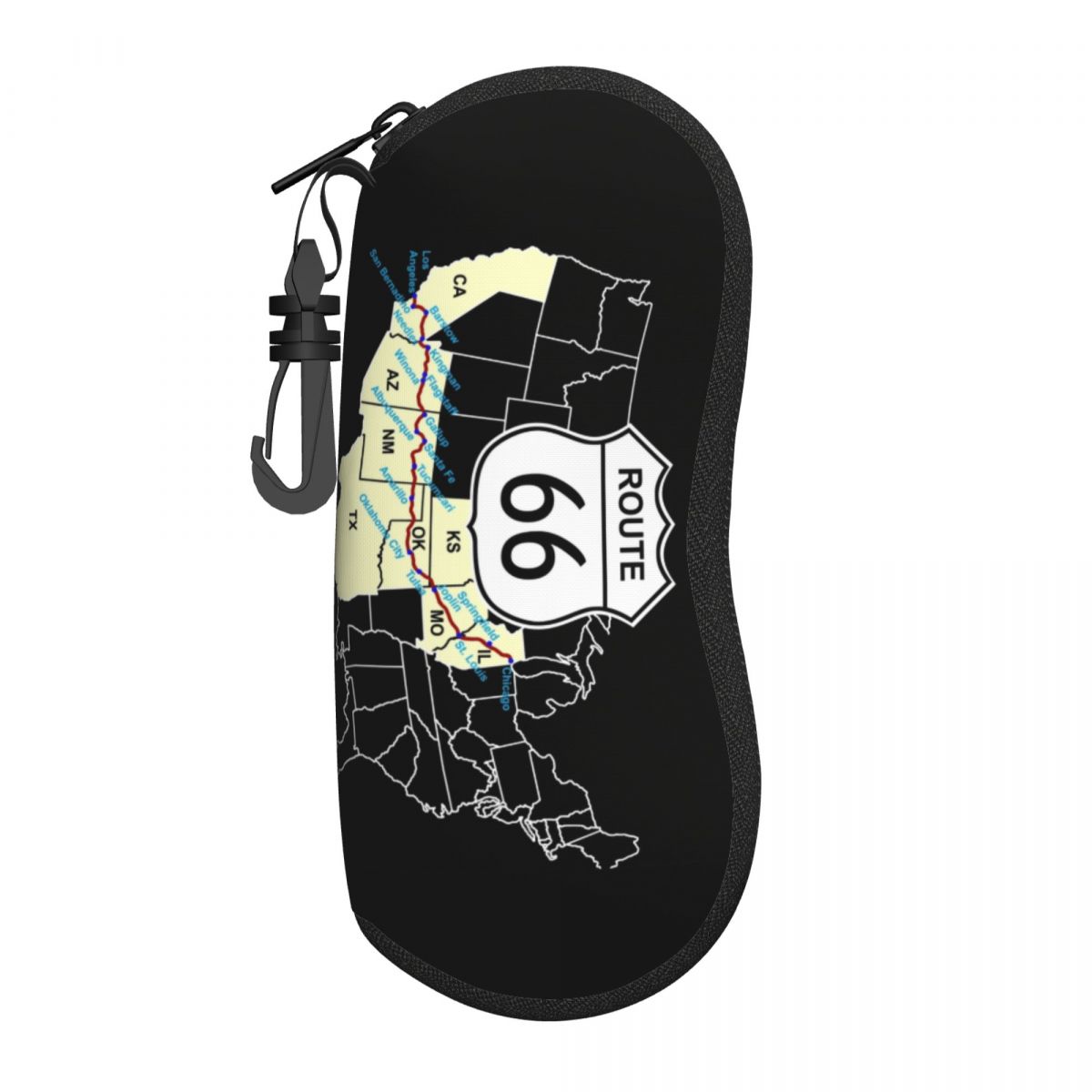 Women Bags Usa - Aangepaste Route 66-kaart Shell brillenkoker mannen