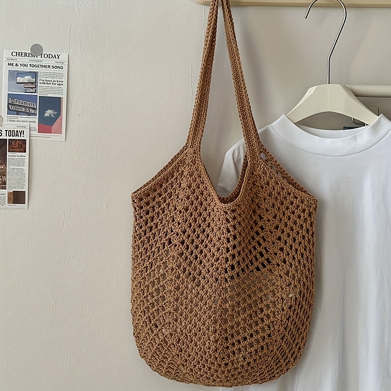 Crochet Market Bag - Gehaakte mesh draagtas Hol geweven schoudertas