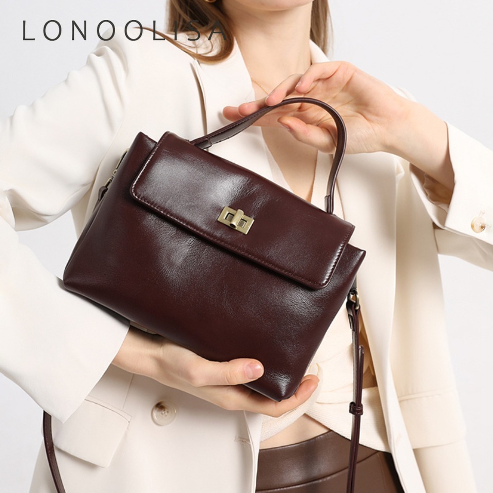Women'S Work Bags Designer - 100% Echt Rundleer Dames Crossbody Handtassen