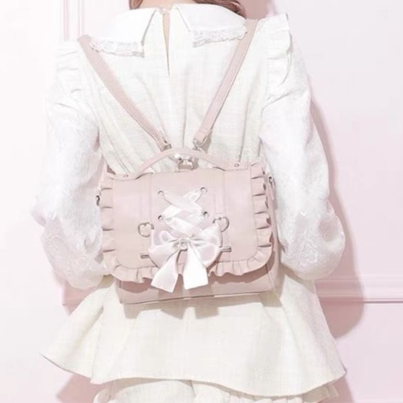 Women'S Japanese Bags - Zoete Boog Roze Mochila Vrouwen Fairyocre