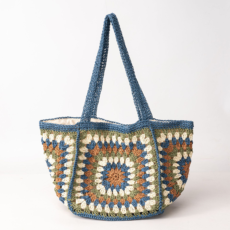 Crochet Market Bag - Zomer handgeweven tas kleur match patroon