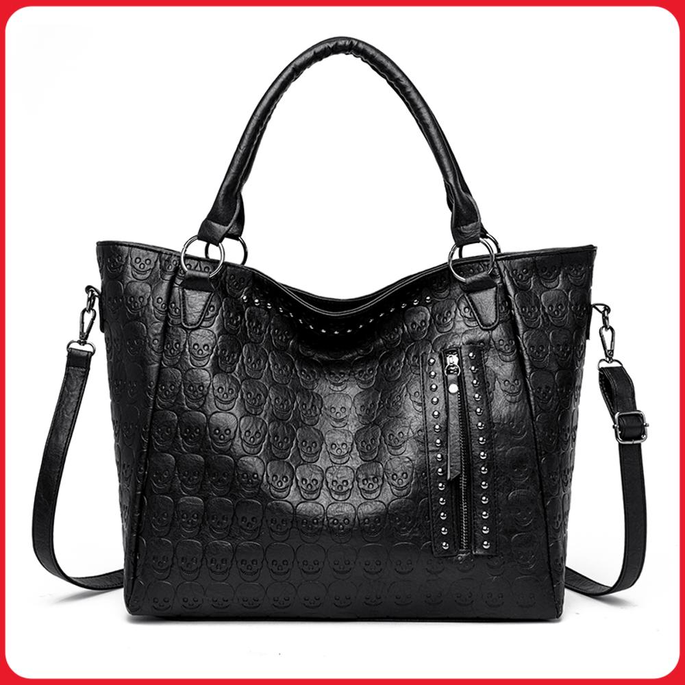 Women'S Work Bags Tote - Punk Skull Crossbody Tas PU-leer met