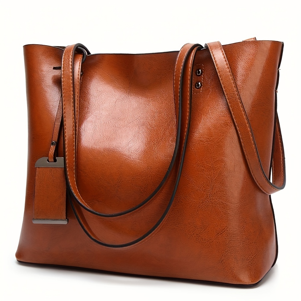 Women'S Work Bags Tote - Modieuze Klassieke Retro Lederen Damestas Handtas