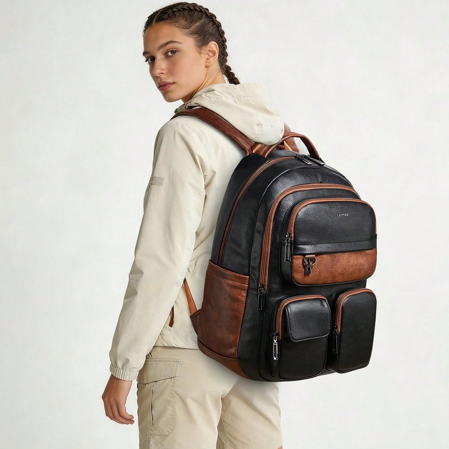 LATMAP Vegan Leer Rugzak Tas V - Women'S Work Bags Designer recensie en prijs