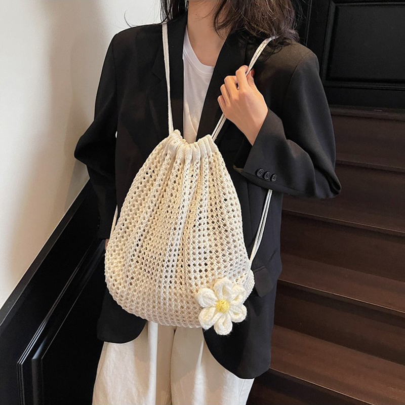 Effen kleur gebreide schoudert - Crochet Market Bag recensie en prijs