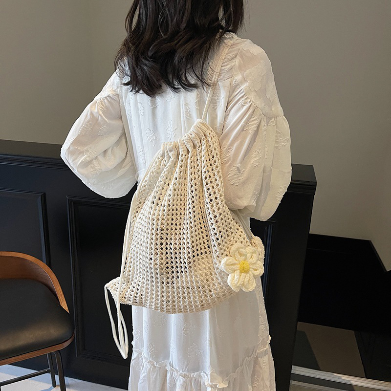 Effen kleur gebreide schoudert - Crochet Market Bag recensie en prijs