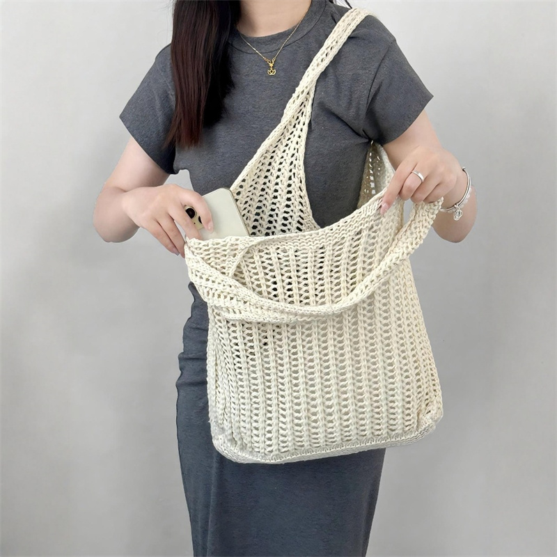 Effen kleur grote capaciteit b - Crochet Market Bag recensie en prijs
