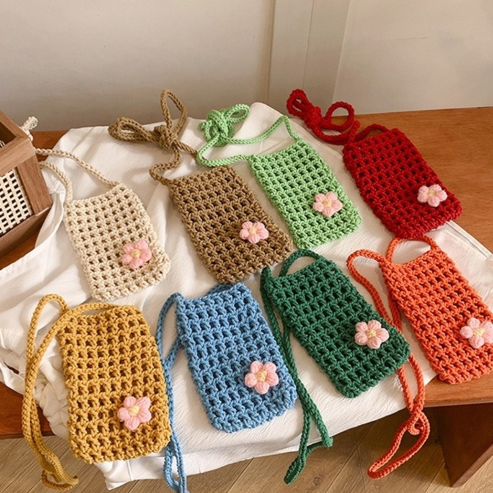 Leuke bloem weven crossbody ta - Crochet Market Bag recensie en prijs